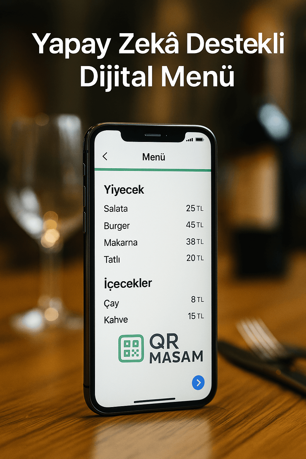 AI destekli QR menü illüstrasyonu