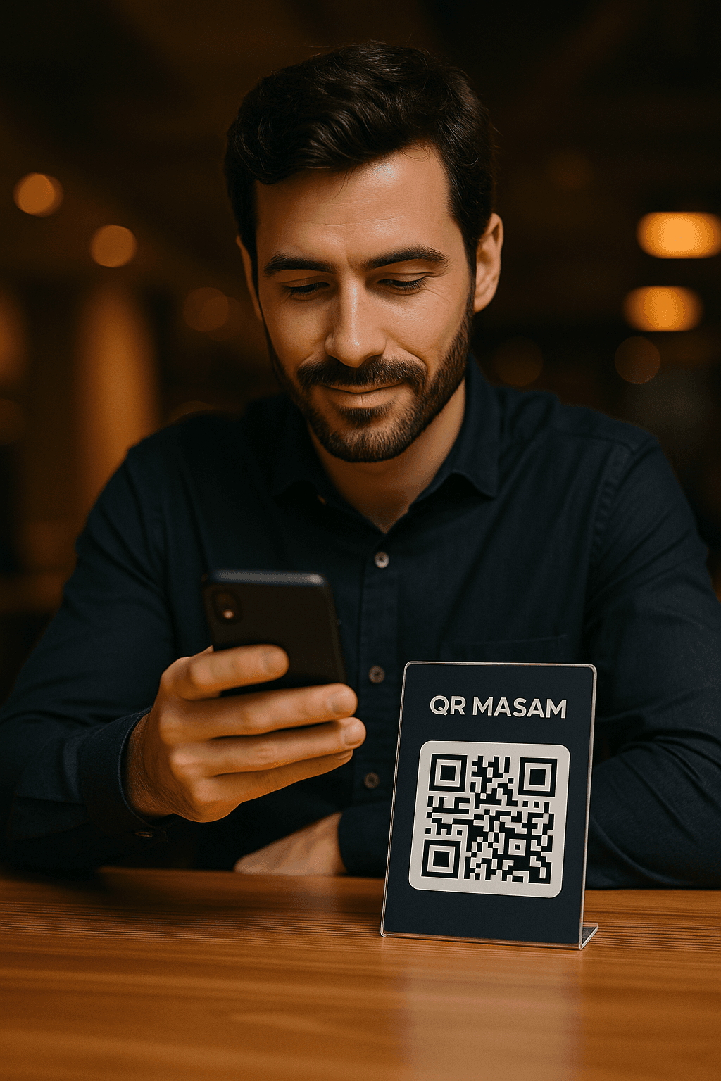 QR Masam kullanan erkek